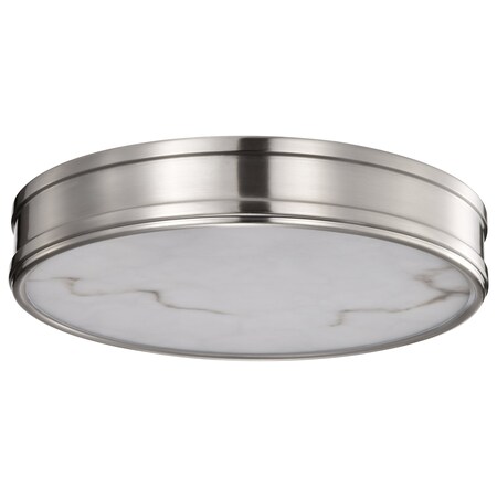 Nuvo Kendall, 14 Inch LED Flush Mount, Brushed Nickel with Alabaster Glass 62/2111